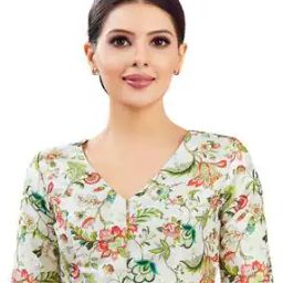 Women Floral Front Open Blouse-image-47