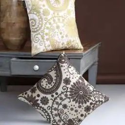 Pack of 2 Embroidered Square Cushion Covers 16"x 16"-24