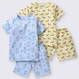 Pack of 2 Boys Printed Shorts & T-Shirt Set-image-1