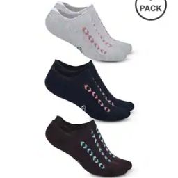 Pack of 3 Men Self-Design No-Show Socks-image-49