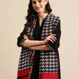 Woven Stole with Fringed Hemline-image-49