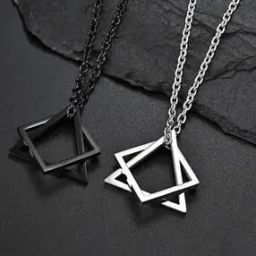 Set of 2 Men Stainless Steel Chain & Pendant-53