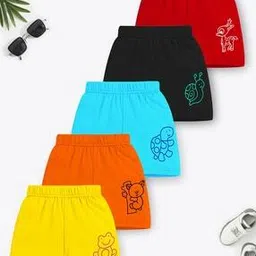Girls Pack of 5 Graphic Print Regular Fit Shorts-image-82