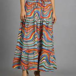 Women Printed Flared Skirt-image-84