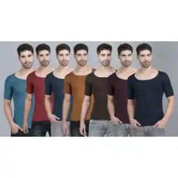 Men Pack of 7 Round-Neck Vests-17