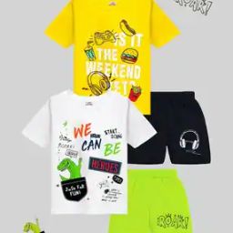 Pack of 2 Boys Printed Shorts & T-Shirt Set-image-139