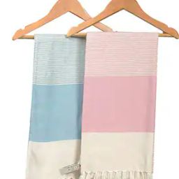 Set of 2 Striped Bath Towels-14