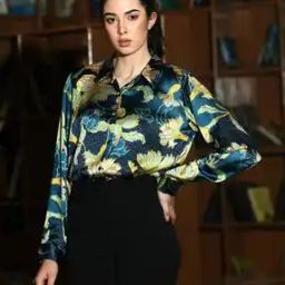 Women Relaxed Fit Shirt with Spread Collar-image-102