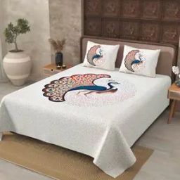 240 TC Printed Double Bedsheet with Pillow Covers-image-26