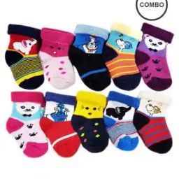 Pack of 10 Printed Cotton Socks-image-83