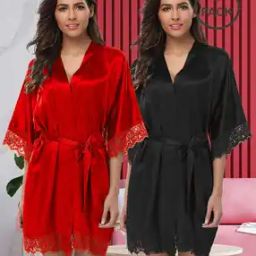 Pack of 2 Robe with Lace-Trimmed-image-10