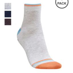 Men Pack of 3 Ankle-Length Socks with Ribbed Hem-image-104