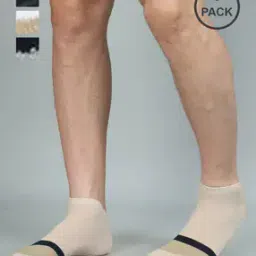 Men Pack of 3 Striped Ankle-Length Socks-image-91
