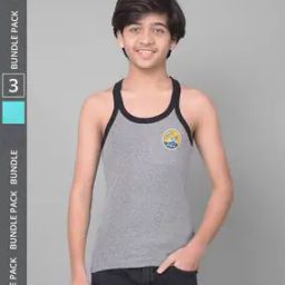 Pack of 3 Boy Sleeveless Scoop-Neck Vests-image-55