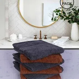 rangoli Pack of 6 Face Towels with Double Stitched Hems-picture-48