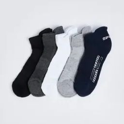 Men Pack of 5 Ankle-Length Socks with Ribbed Hem-20