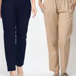 Women Cotton Relaxed Fit Elasticated Palazzos-image-90