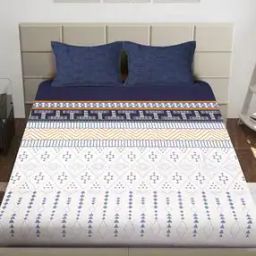 210 GSM Geometric Print Super King-Size Bedsheet with Pillow Covers-image-50