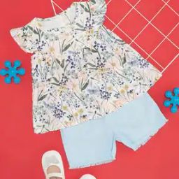 Girls Floral Top And Short Sets-image-79