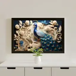 Peacock Wall Painting with Frame-19