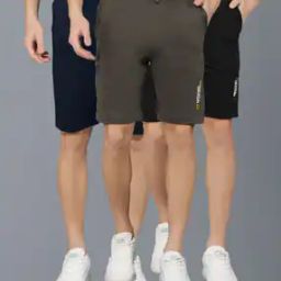 Men Pack of 3 Regular Fit Shorts with Drawstring Waist-34