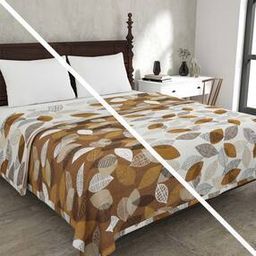 jaipur fabric Leaf Print Quilted Reversible Double-Size Comforter-picture-38