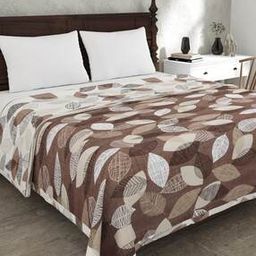 Leaf Print Reversible Double-Size Comforter-image-52