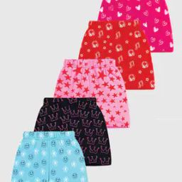 Pack of 5 Girl Printed Shorts with Elasticated Waist-picture-10