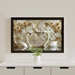 Swans Wall Painting with Frame-32