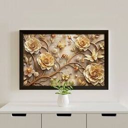 Floral Wall Painting with Frame-19
