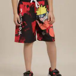 Naruto Print Regular Fit Shorts with Drawstring Waist-picture-25