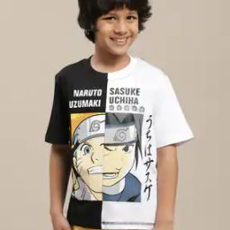 Boys Naruto Print Regular Fit Round-Neck T-Shirt-picture-0