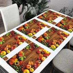Waterproof 6 Piece Placemats with 6 Piece Coasters Set-35