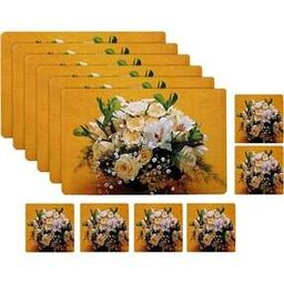 Waterproof 6 Piece Placemats with 6 Piece Coasters Set-image-52