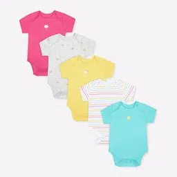 Pack of 5 Printed Bodysuits-image-57