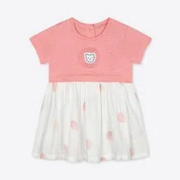 Polka-Dot Print A-line Dress with Bloomers-image-44