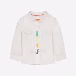 Typographic Print T-shirt & Button-Down Shirt Set-picture-13
