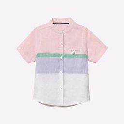 mothercare Colourblock Linen Shirt with Band Collar-picture-14