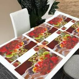Set of 12 Fruit Print Placemats & Tea Coasters-25