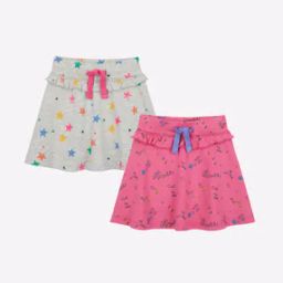 Printed A-line Skirt with Ruffled Trims-image-28