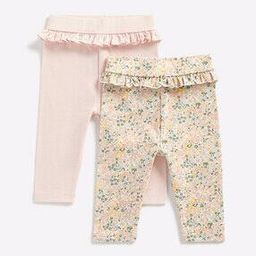 Pack of 2 Floral Print Leggings with Ruffled Panel-image-16