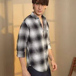 Men Checked Regular Fit Shirt with Patch Pocket-image-33
