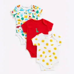 mothercare Pack of 3 Printed Bodysuits-picture-0