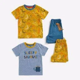 Pack of 2 Dino Print T-shirt & Shorts Set-image-93