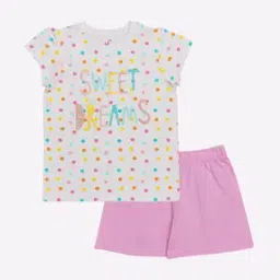 Sweet Dreams Print T-shirt & Shorts Set-image-70