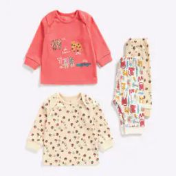 Pack of 2 Animal Print T-shirt & Pyjamas Set-21