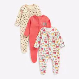 Pack of 3 Printed Sleepsuits-picture-15