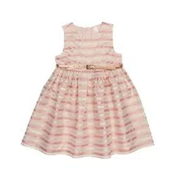 Striped A-line Partywear Dress-image-70