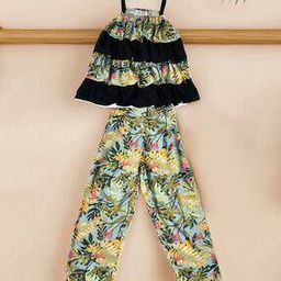 Girls Tropical Print Pants & Top Set-image-44