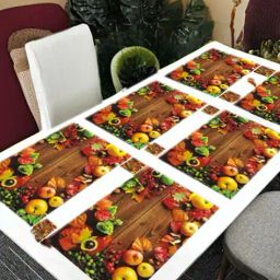 the lions share Set of 12 Fruit Print Placemats & Tea Coasters image 1